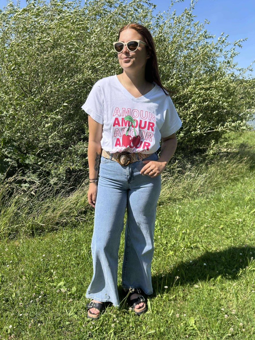 Tee-shirt "Amour" Vivichy avec Cerise | Marina & Paloma