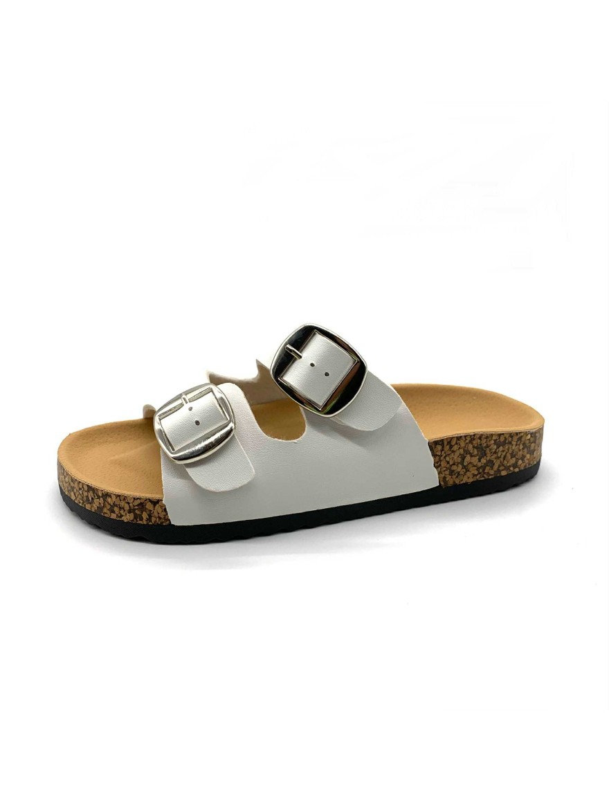 Mule blanche double bride boucle C'M Paris | Marina & Paloma