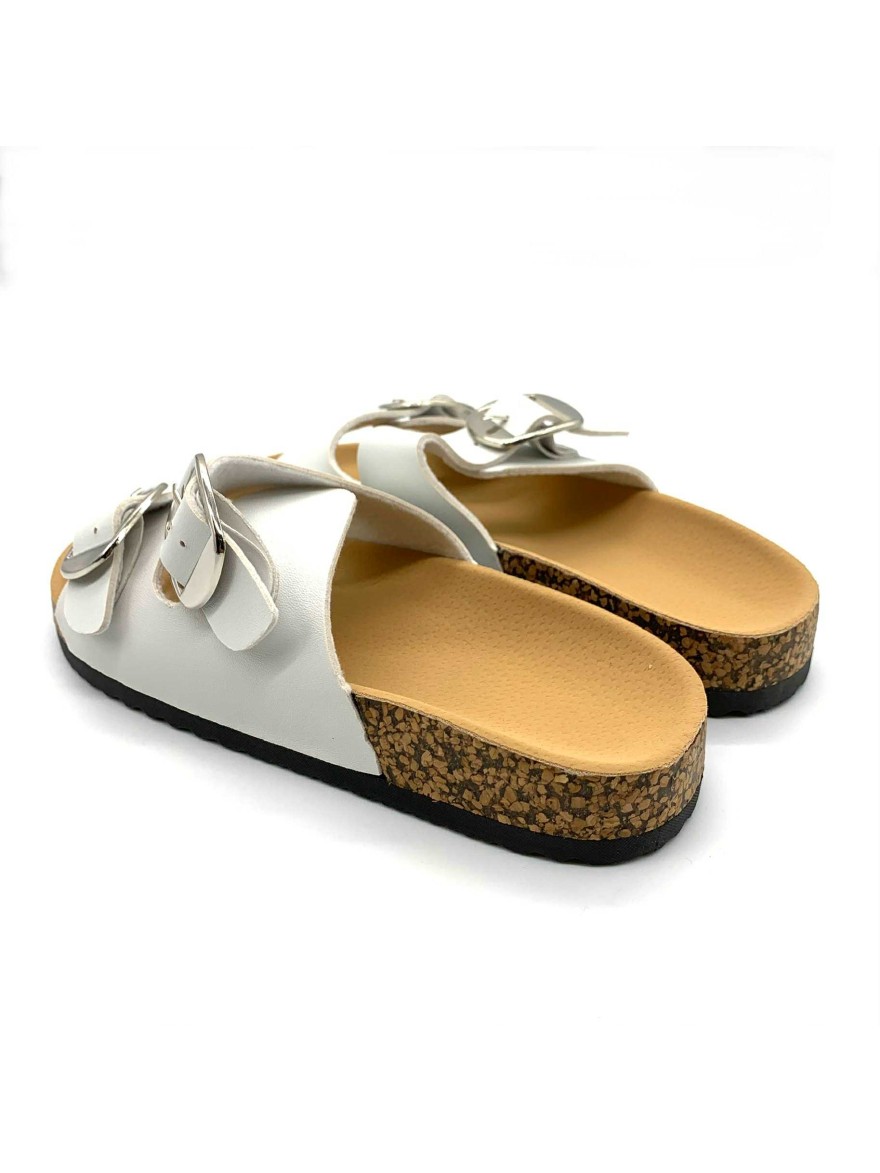 Mule blanche double bride boucle C'M Paris | Marina & Paloma