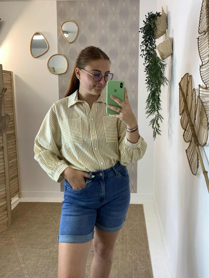 Short en jean Grande Taille bleu brut Nina Carter | Marina & Paloma