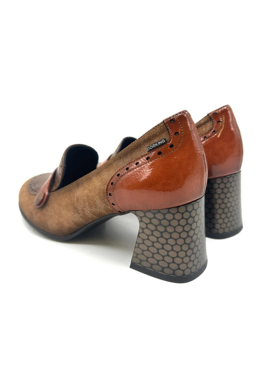 Mocassin Dorking D9614 Dacy camel cuir vernis | Marina & Paloma