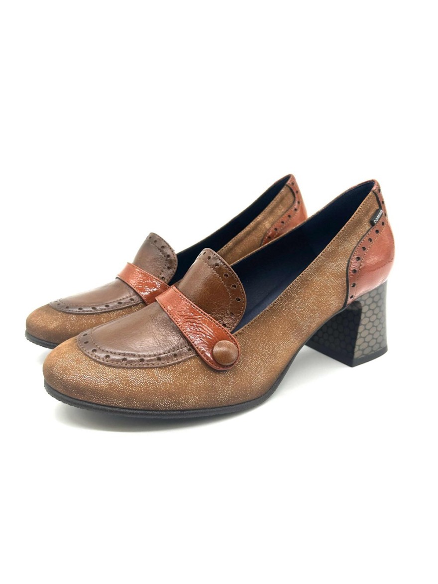Mocassin Dorking D9614 Dacy camel cuir vernis | Marina & Paloma