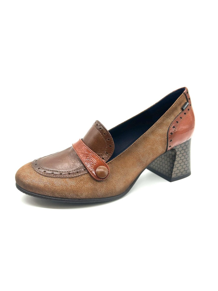 Mocassin Dorking D9614 Dacy camel cuir vernis | Marina & Paloma