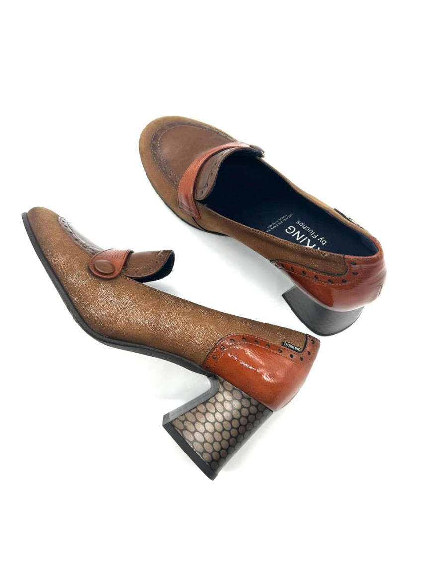 Mocassin Dorking D9614 Dacy camel cuir vernis | Marina & Paloma