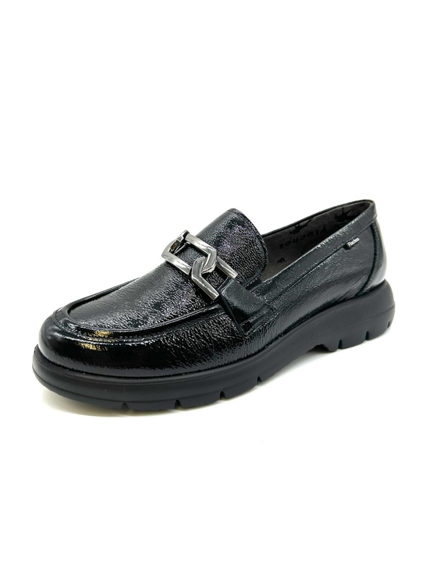 Mocassin Confort Fluchos Gladis F1794 | Marina & Paloma – Vernis noir