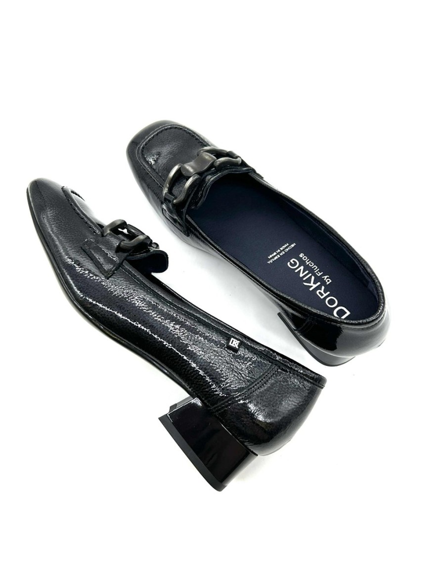 Mocassin Dorking Gia D9621 Vernis Gris | Marina & Paloma