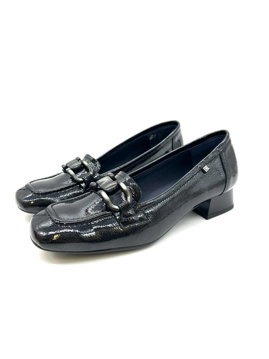 Mocassin Dorking Gia D9621 Vernis Gris | Marina & Paloma