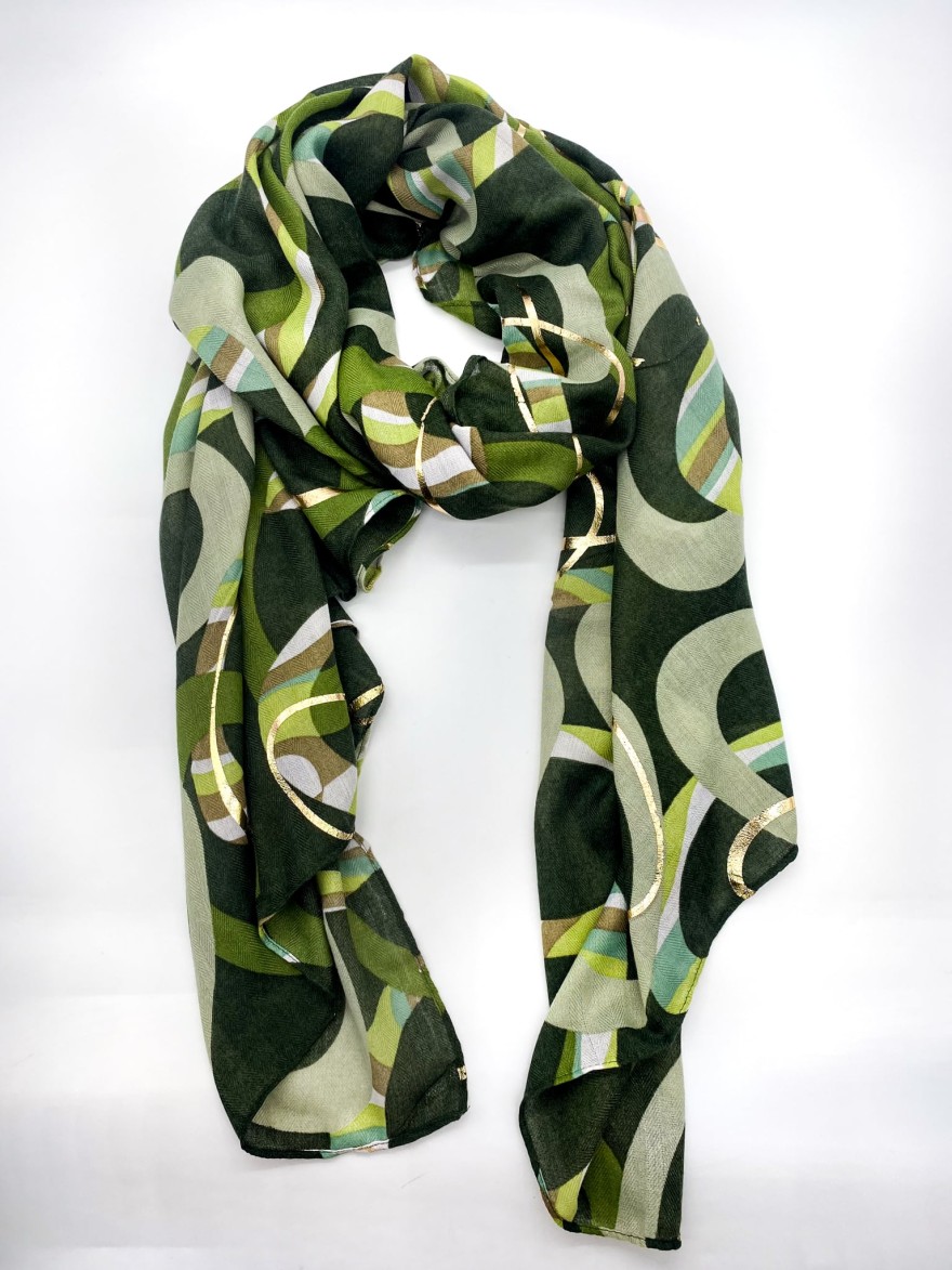 Foulard vert détails dorés MARINA | Marina & Paloma