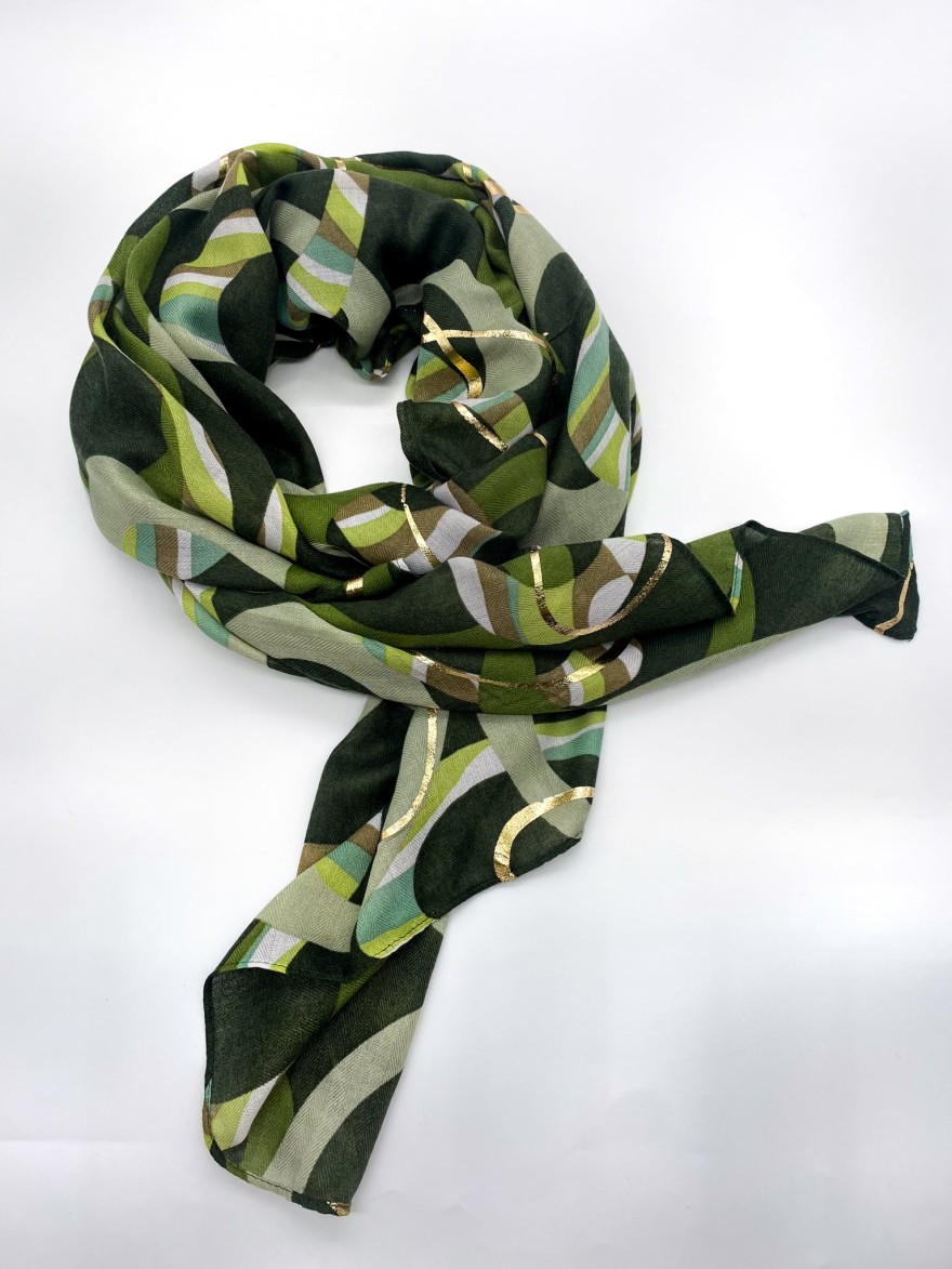 Foulard vert détails dorés MARINA | Marina & Paloma