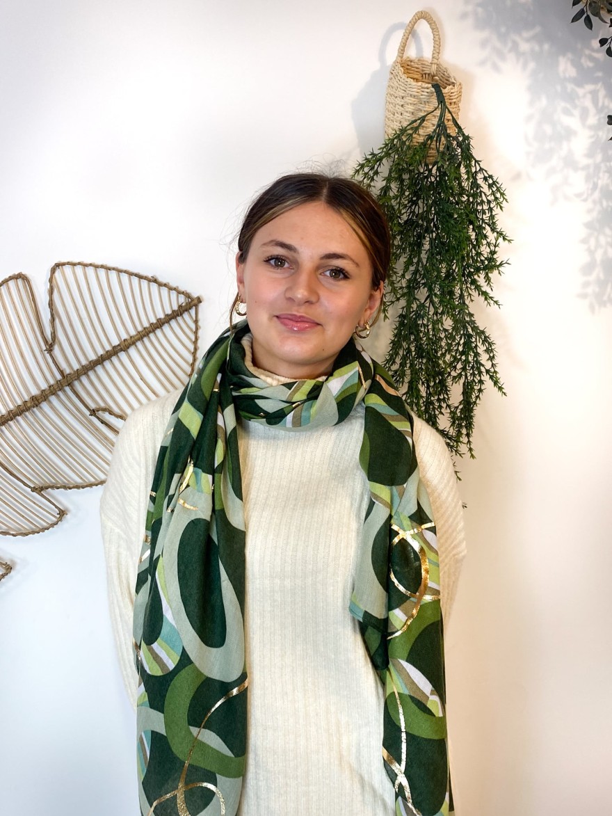 Foulard vert détails dorés MARINA | Marina & Paloma