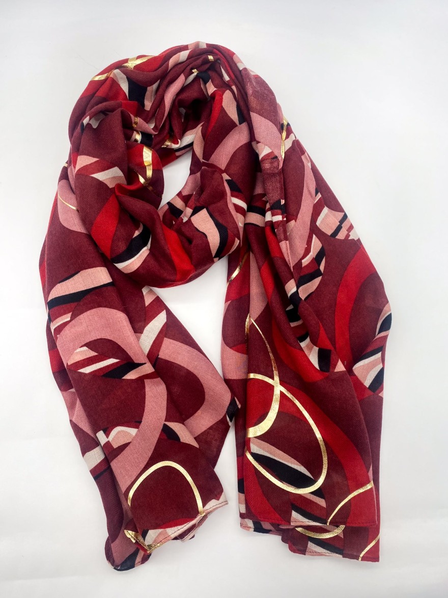 Foulard rouge détails dorés MARINA | Marina & Paloma