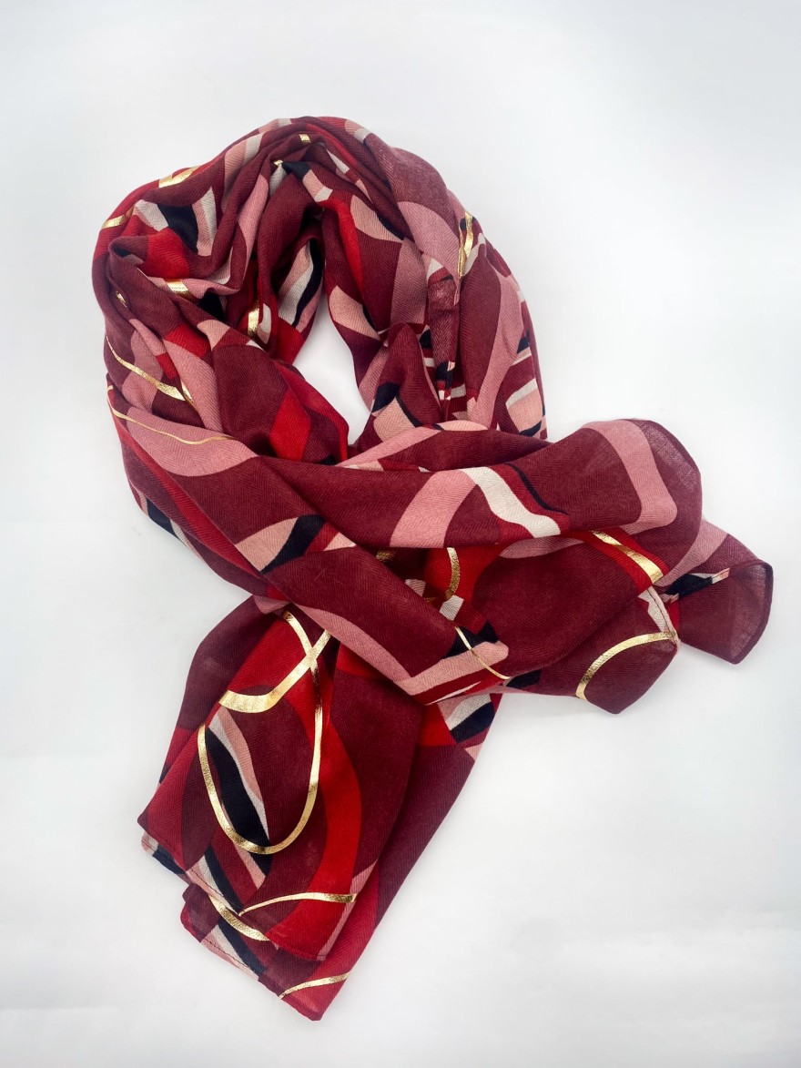 Foulard rouge détails dorés MARINA | Marina & Paloma
