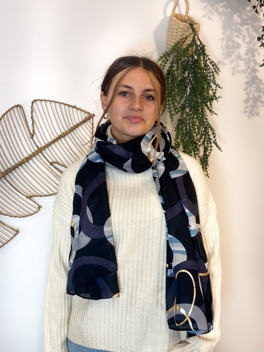 Foulard rouge à détails dorés chic | Marina & Paloma