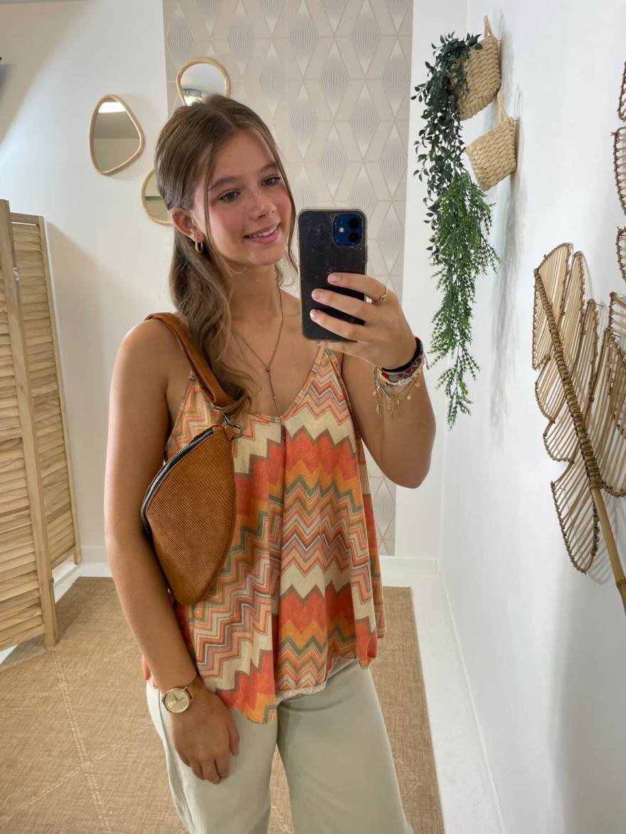 Sac banane camel foncé velours côtelé Mandoline | Marina & Paloma