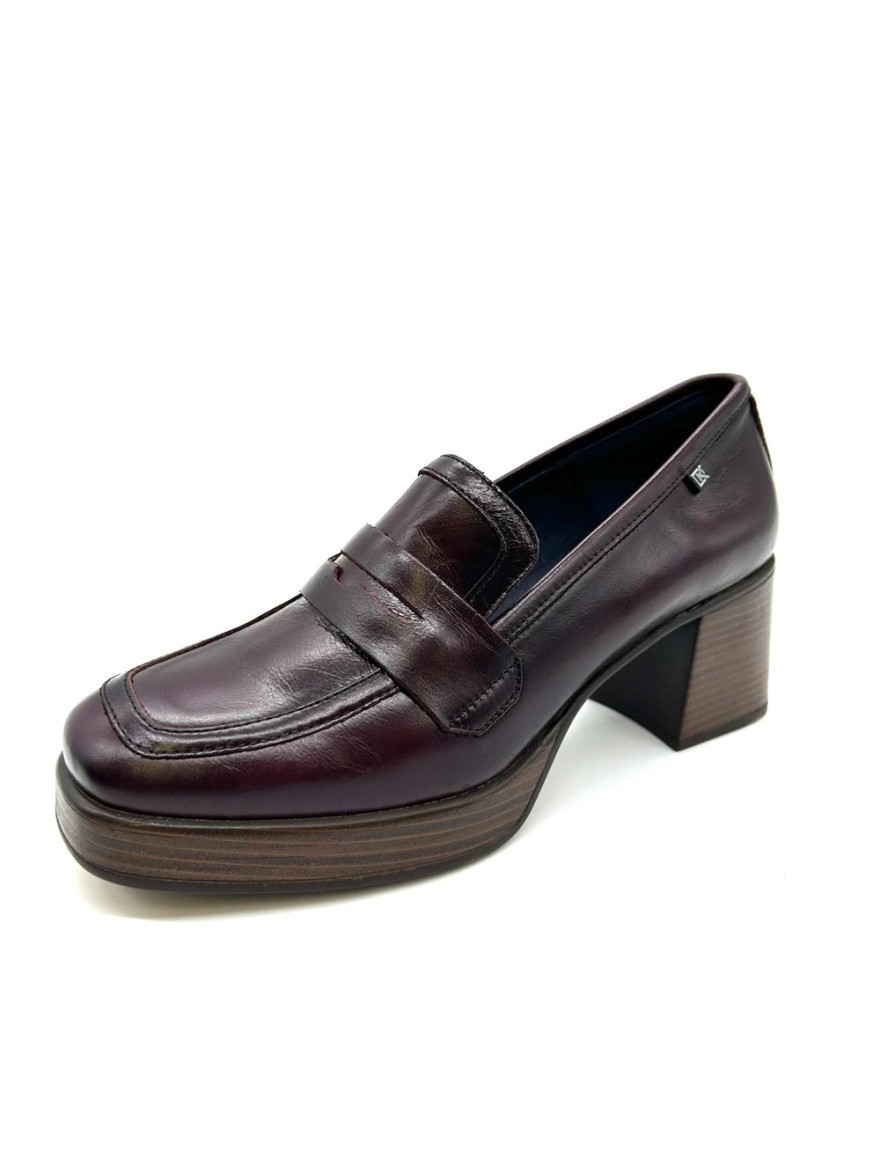 Mocassin plateforme Dorking Cristel D9334 cuir bordeaux | Marina & Paloma