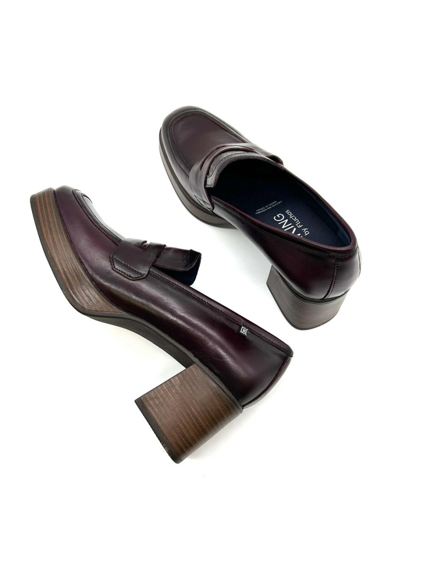 Mocassin plateforme Dorking Cristel D9334 cuir bordeaux | Marina & Paloma
