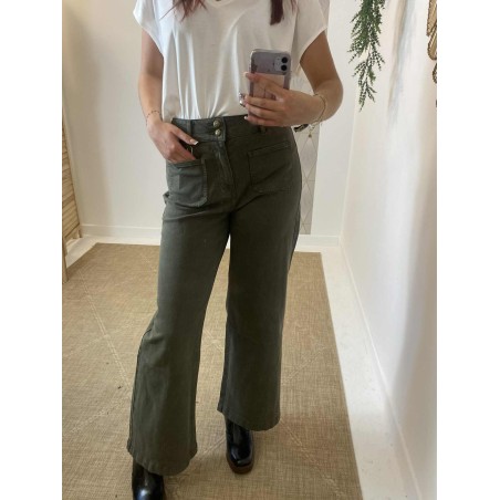 Jean 7/8 Wide leg kaki – Oraje | Marina & Paloma