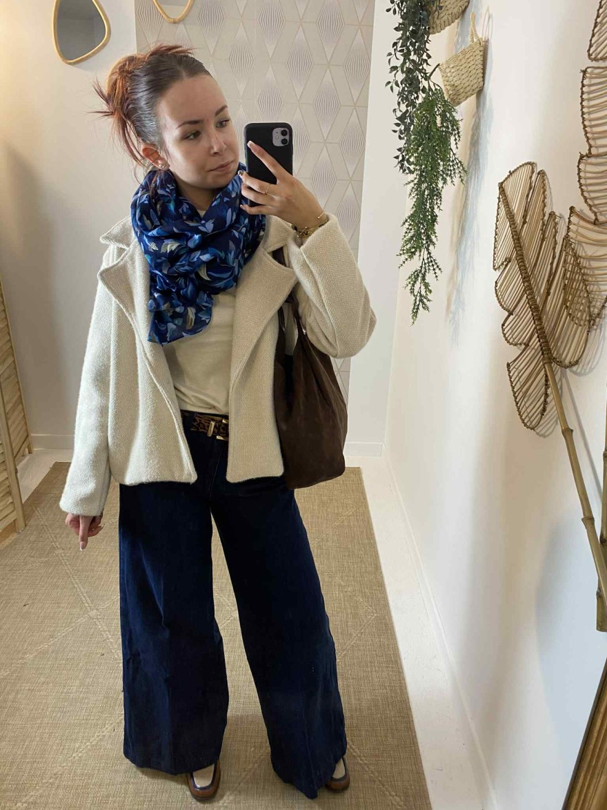 Pull sans manches col roulé beige – Allen & Jo | Marina & Paloma