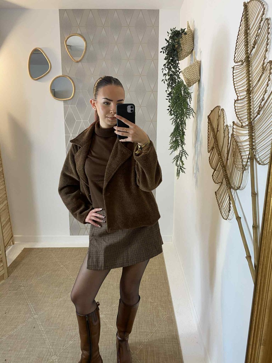 Blazer marron taille unique – Vivi Mode | Marina & Paloma