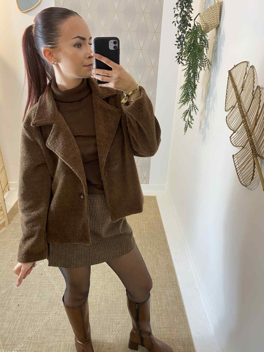 Blazer marron taille unique – Vivi Mode | Marina & Paloma
