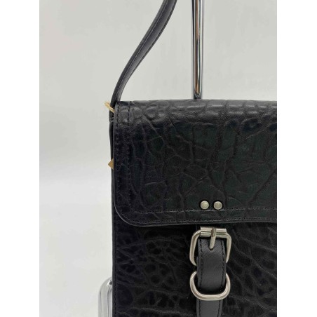 Sac à téléphone noir texturé à boucle | Marina & Paloma