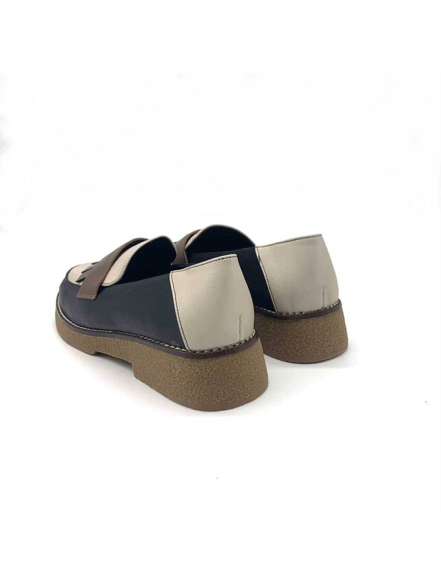 Mocassins noirs à franges marron Belluci | Marina & Paloma