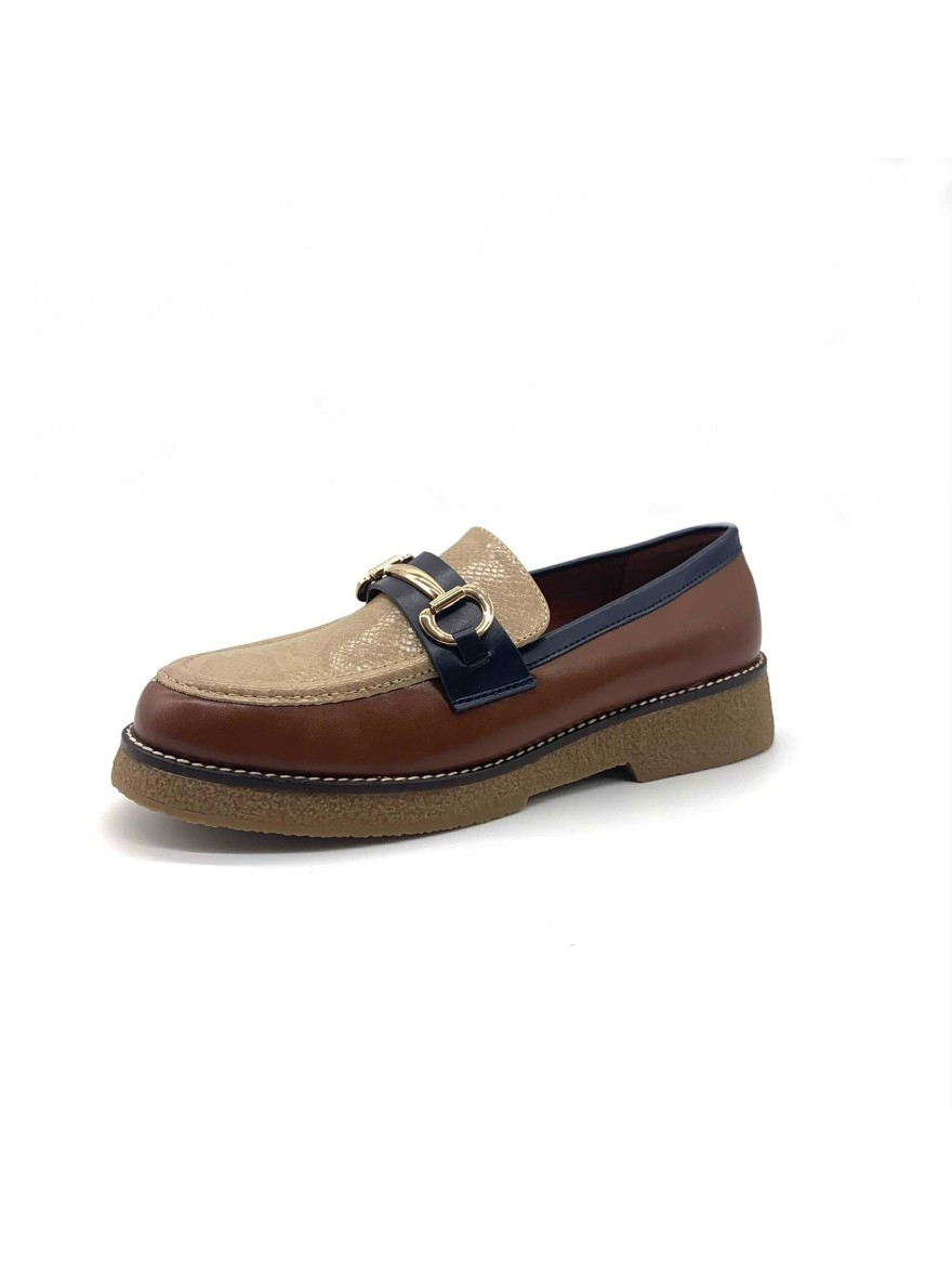 Mocassins beige clair à mors doré Belluci | Marina & Paloma