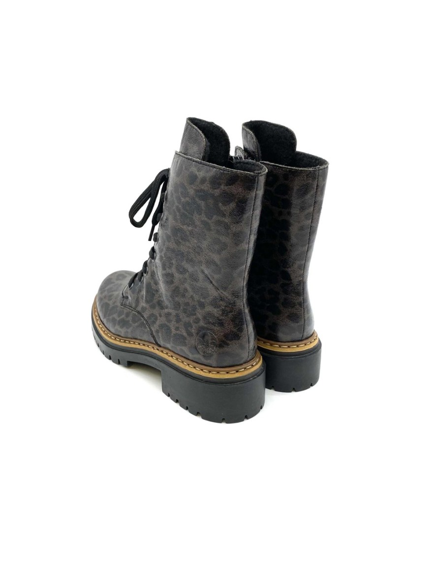 Bottine Rieker 72627 marron léopard cuir| Marina & Paloma
