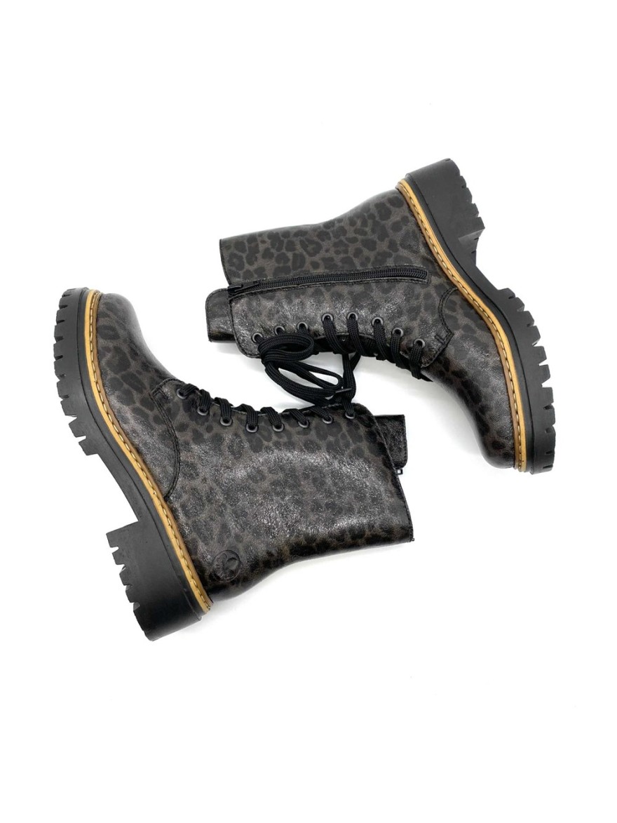 Bottine Rieker 72627 marron léopard cuir| Marina & Paloma