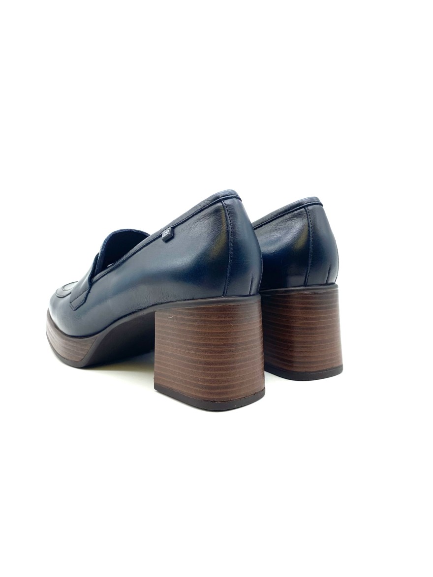 Mocassin bleu plateforme Dorking Cristel D9334 | Marina & Paloma