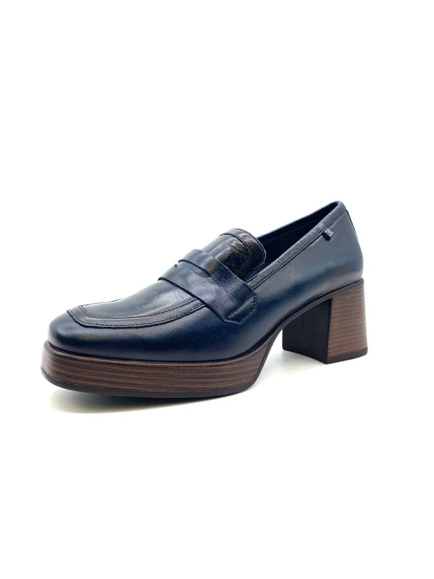 Mocassin bleu plateforme Dorking Cristel D9334 | Marina & Paloma