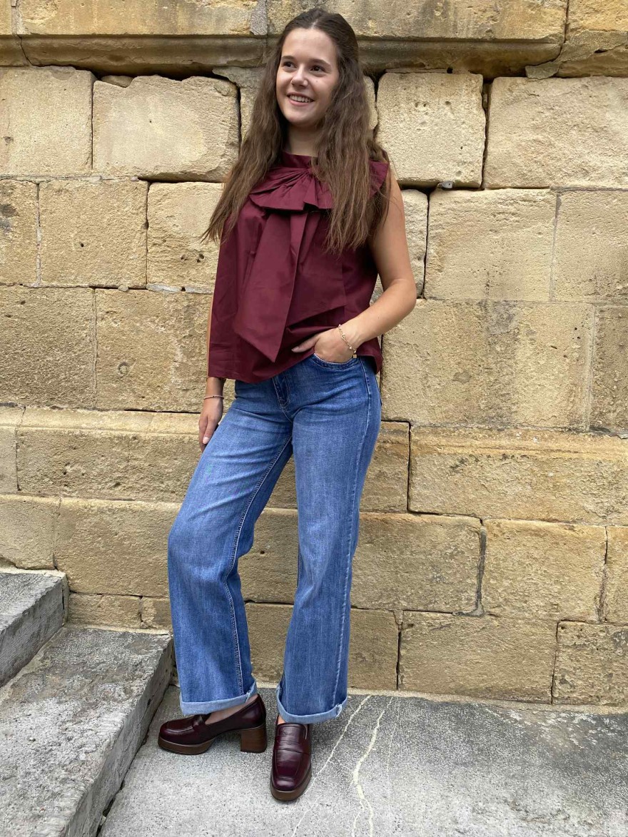 Mocassin plateforme Dorking Cristel D9334 cuir bordeaux | Marina & Paloma