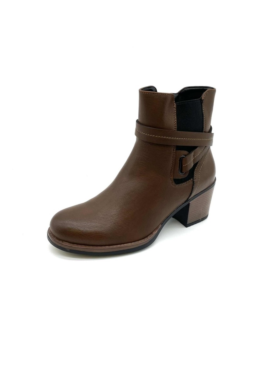 Bottine Lady Glory marron à talon | Marina & Paloma