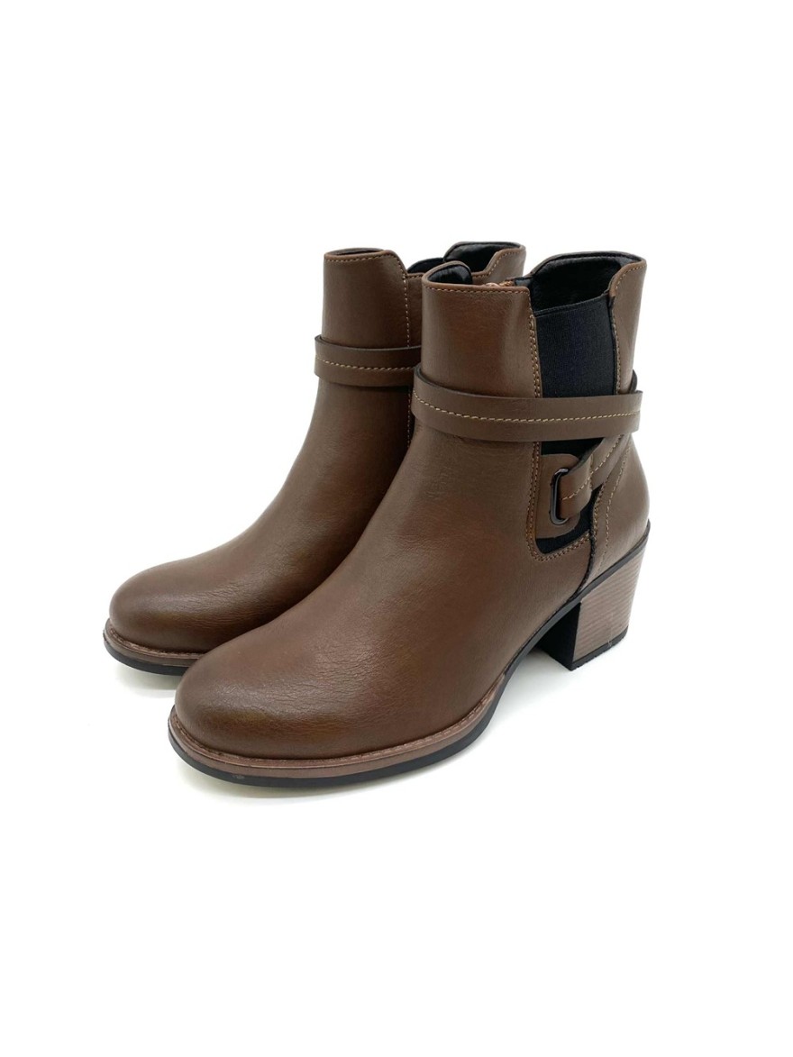 Bottine Lady Glory marron à talon | Marina & Paloma