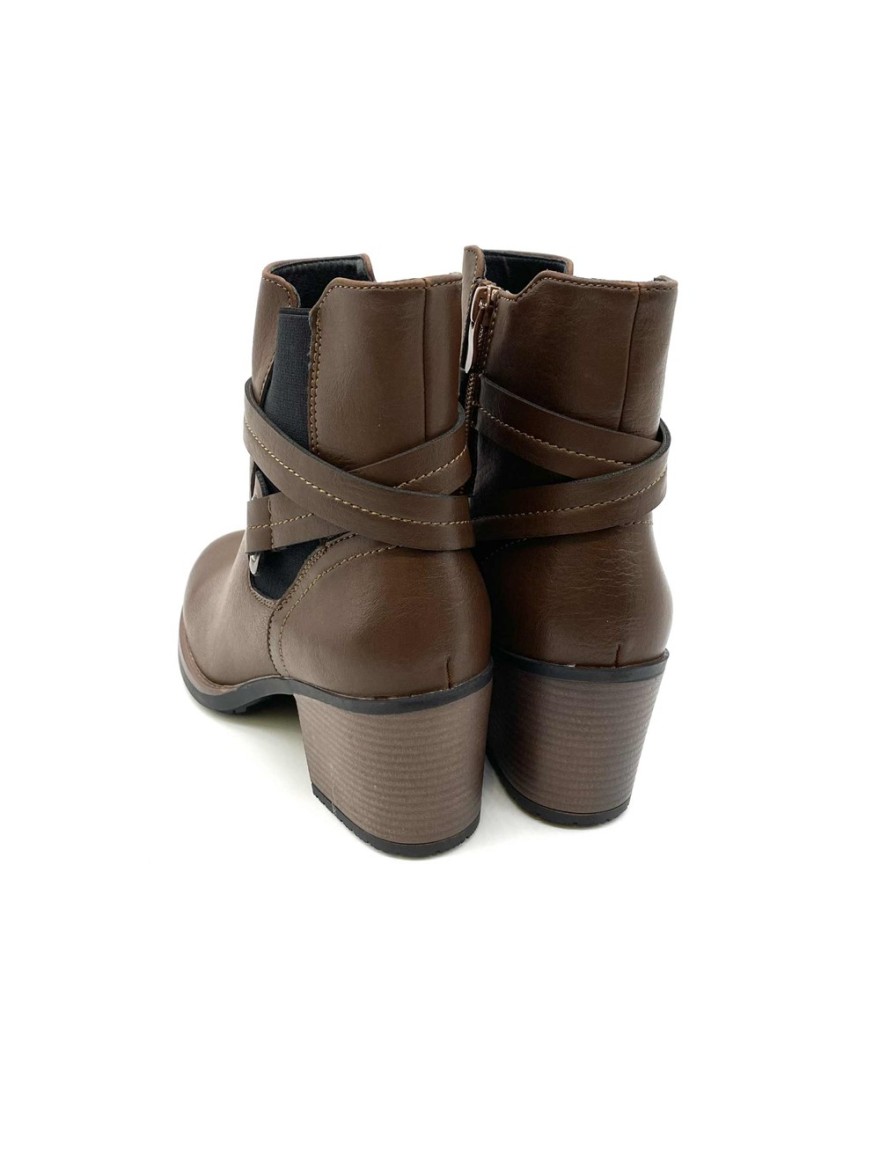 Bottine Lady Glory marron à talon  | Marina & Paloma