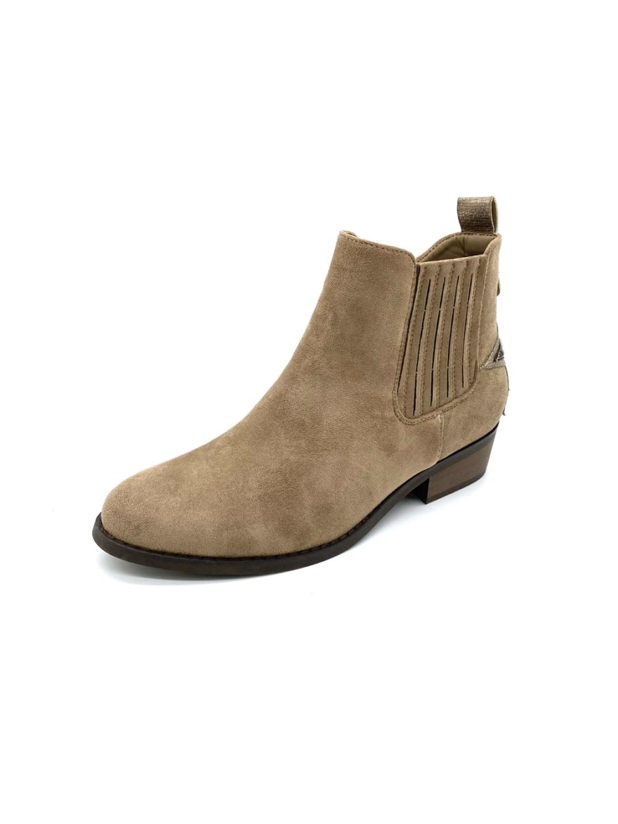 Bottine a talon taupe étoile léopard| Marina & Paloma