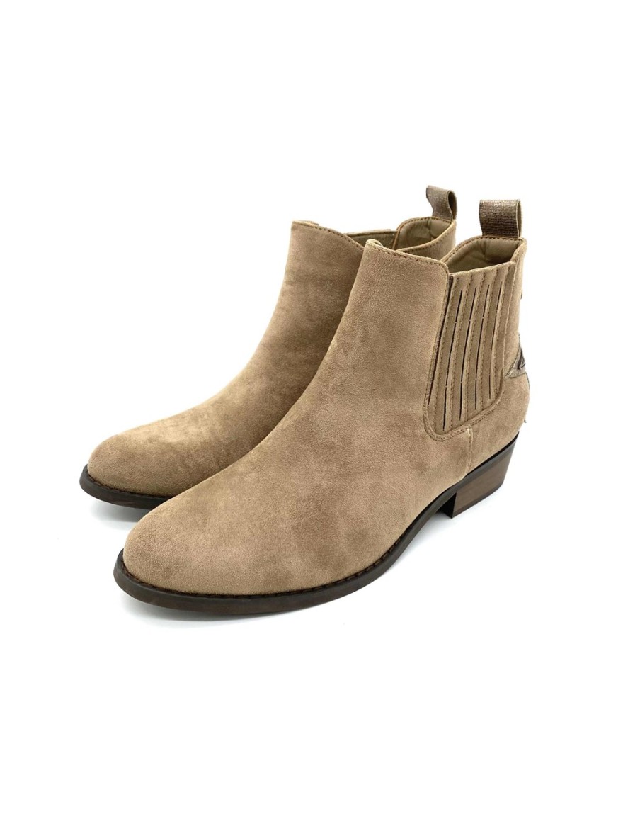 Bottine a talon taupe étoile léopard| Marina & Paloma