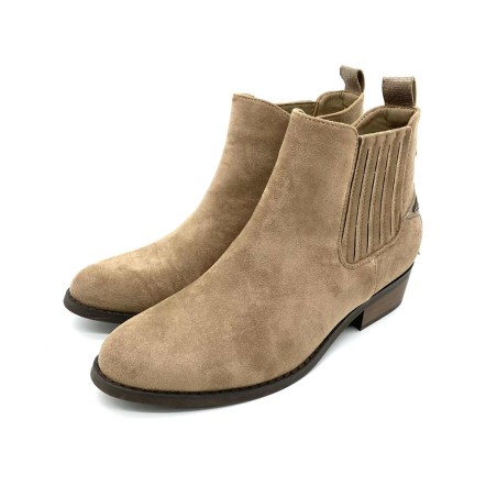 Bottine a talon taupe étoile léopard| Marina & Paloma