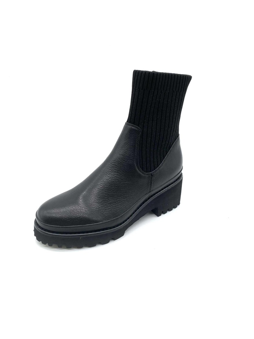 Boots plateforme Fugitive Boa noires | Marina & Paloma