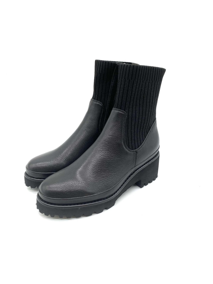Boots plateforme Fugitive Boa noires | Marina & Paloma