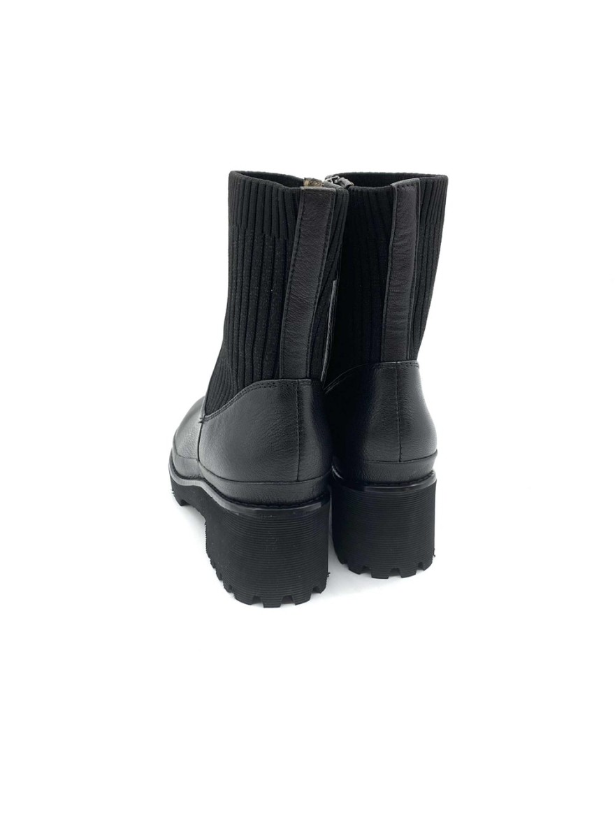 Boots plateforme Fugitive Boa noires | Marina & Paloma