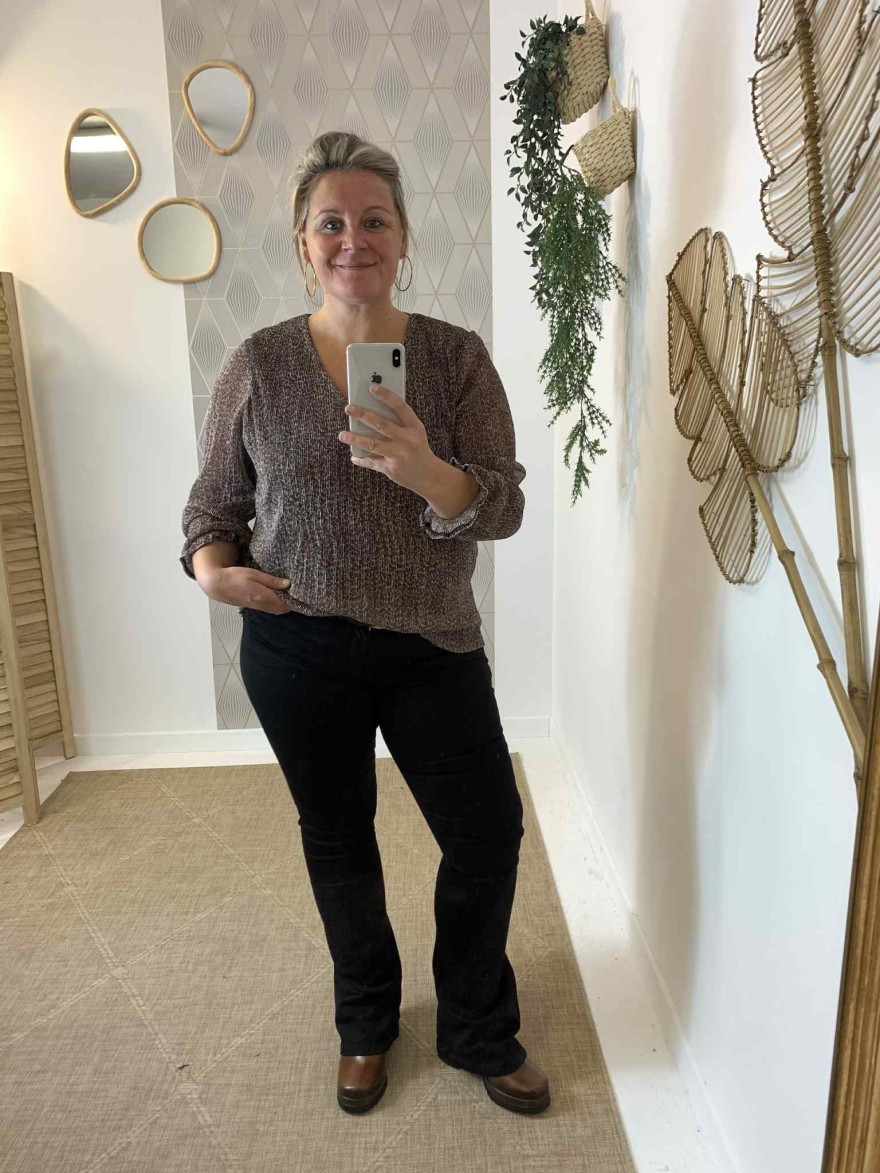 Blouse grande taille léopard marron Lilie Plus | Marina & Paloma