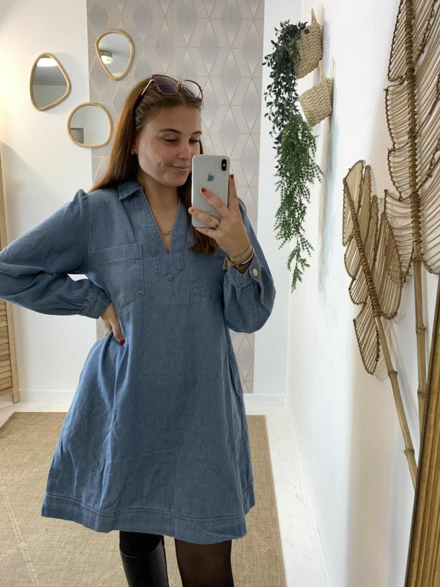 Robe en jean à manches longues Maelle | Marina & Paloma