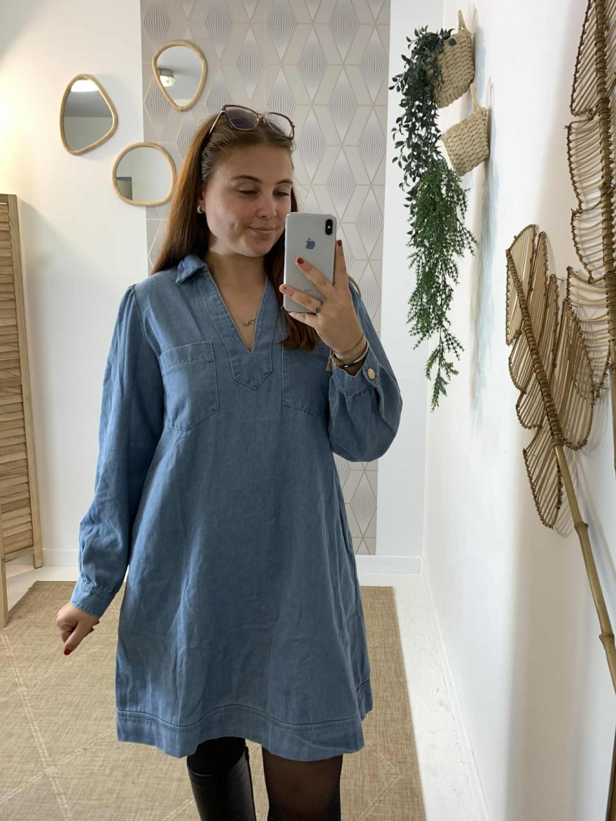 Robe en jean à manches longues Maelle | Marina & Paloma