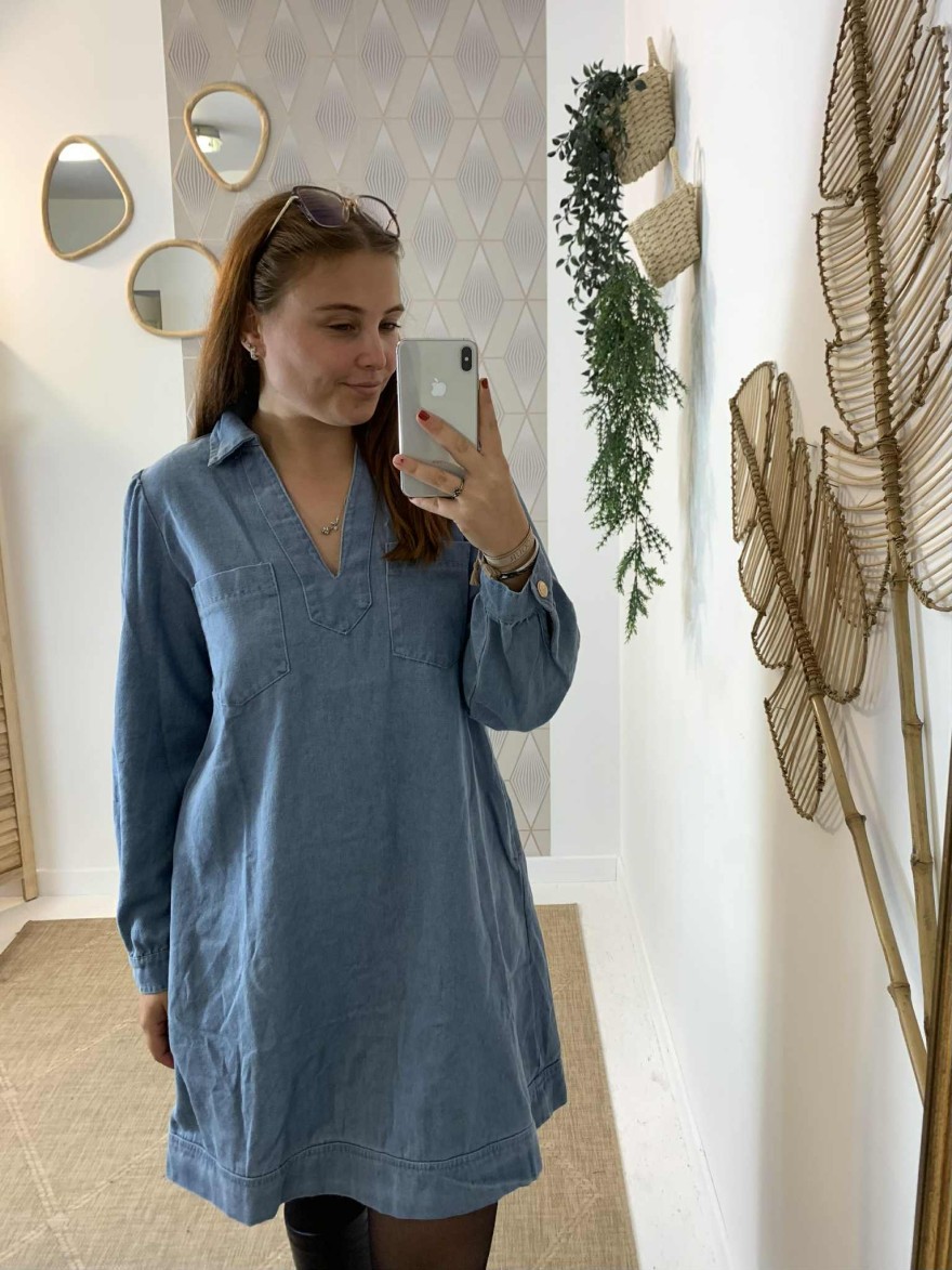 Robe en jean à manches longues Maelle | Marina & Paloma
