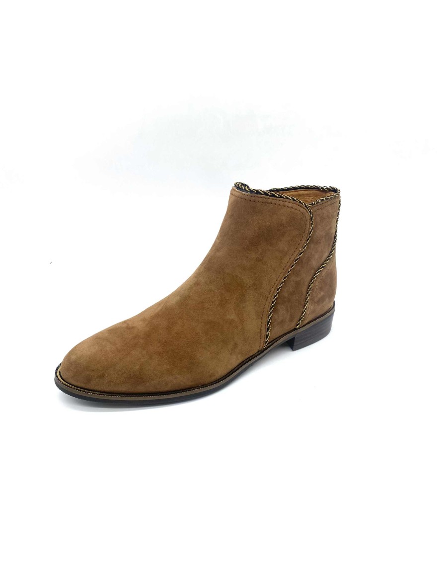 Boots Mamzelle Spot cuir velours camel femme -50% | Marina & Paloma