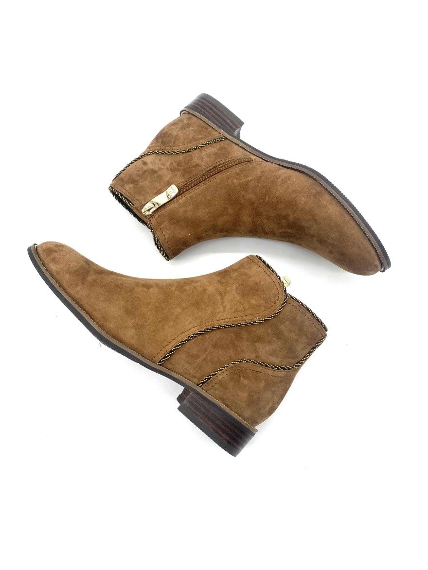 Boots Mamzelle Spot cuir velours camel femme -50% | Marina & Paloma