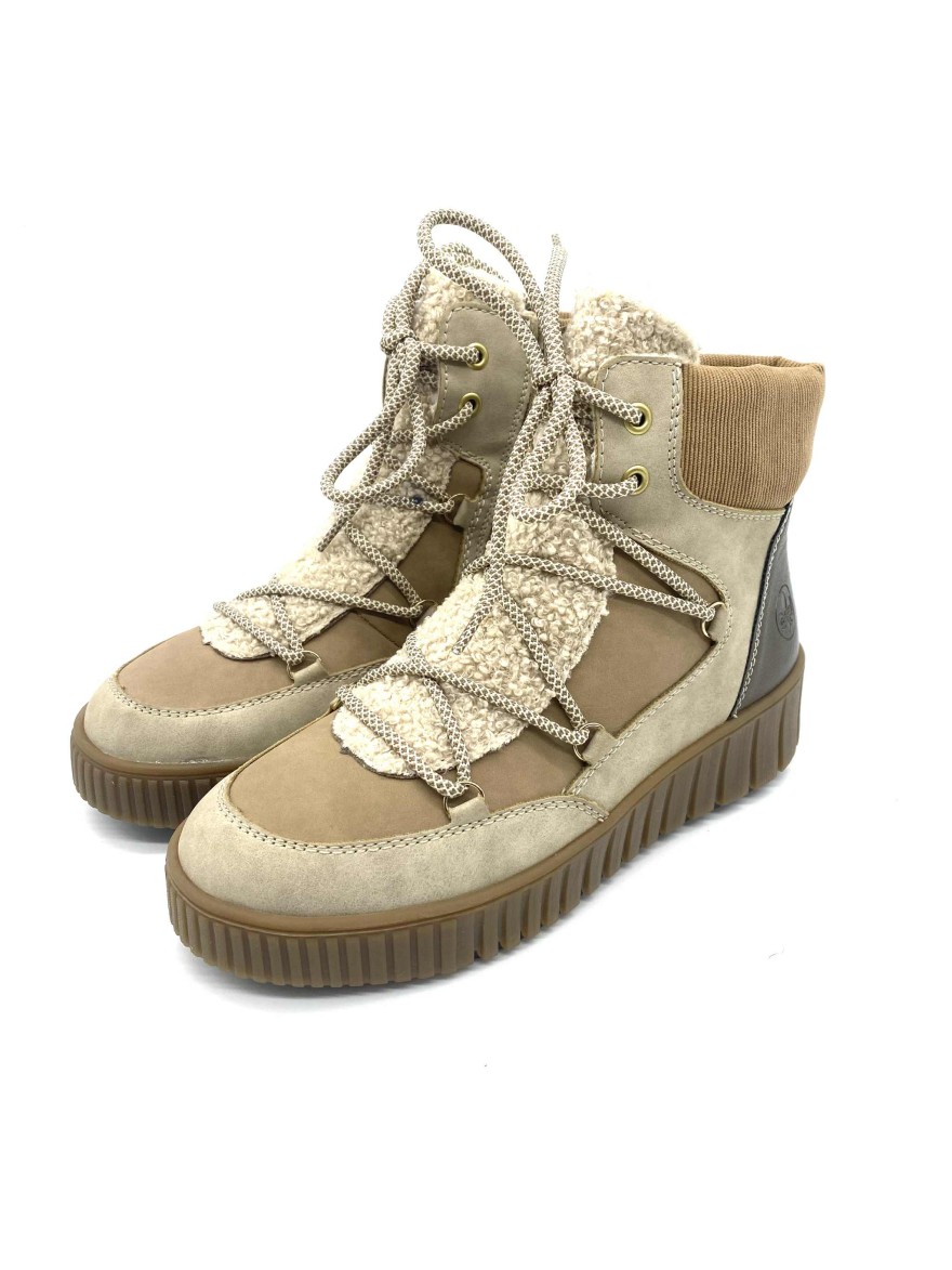Bottine fourrée Rieker Y6120-60 hiver beige marron | Marina & Paloma
