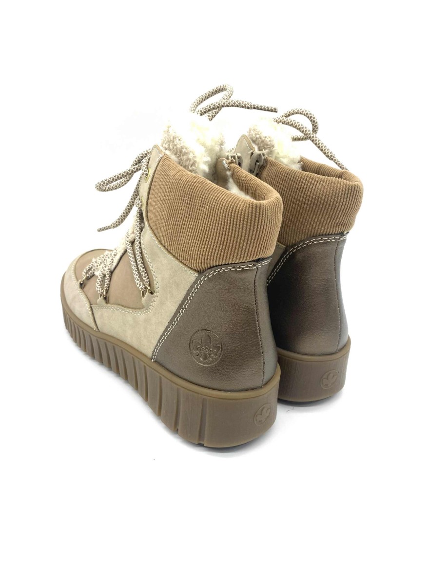 Bottine fourrée Rieker Y6120-60 hiver beige marron | Marina & Paloma