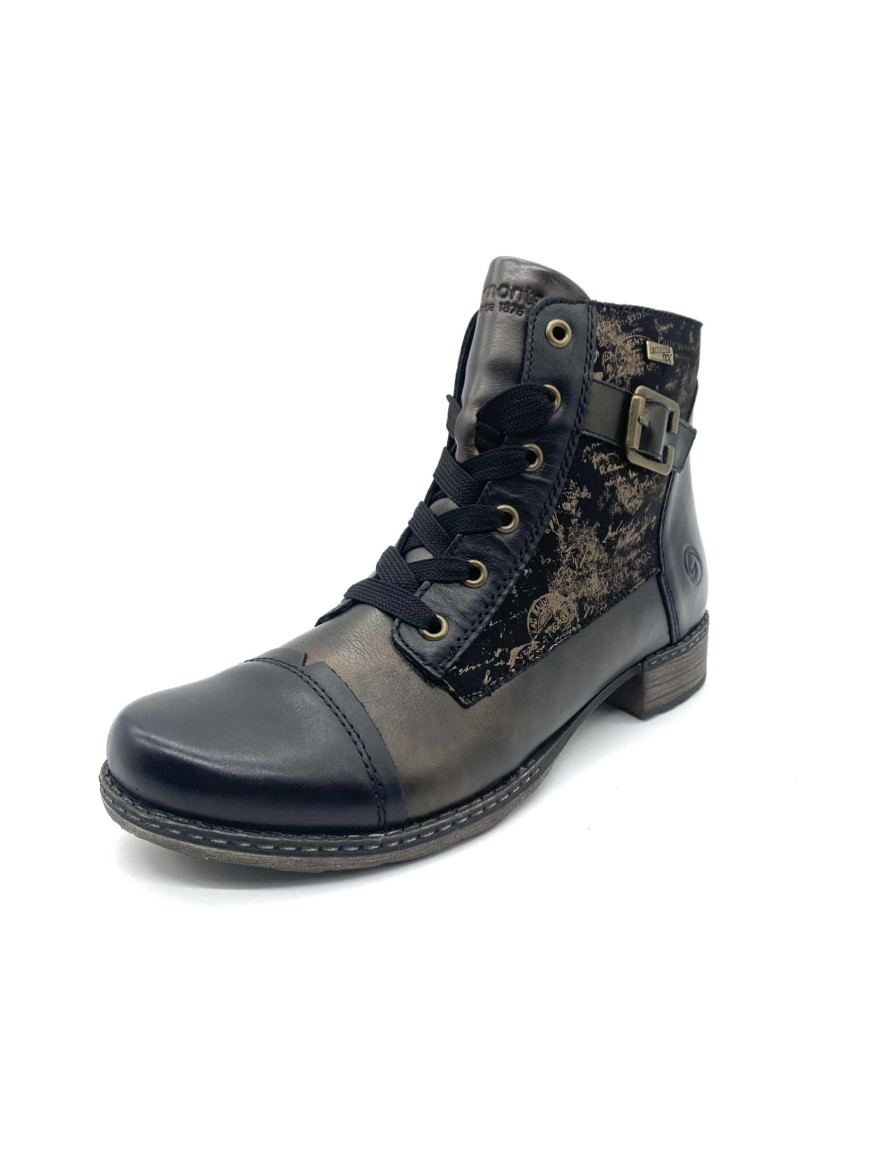 Bottine à Lacet Remonte D4381-03 Noir Bronze | Marina & Paloma